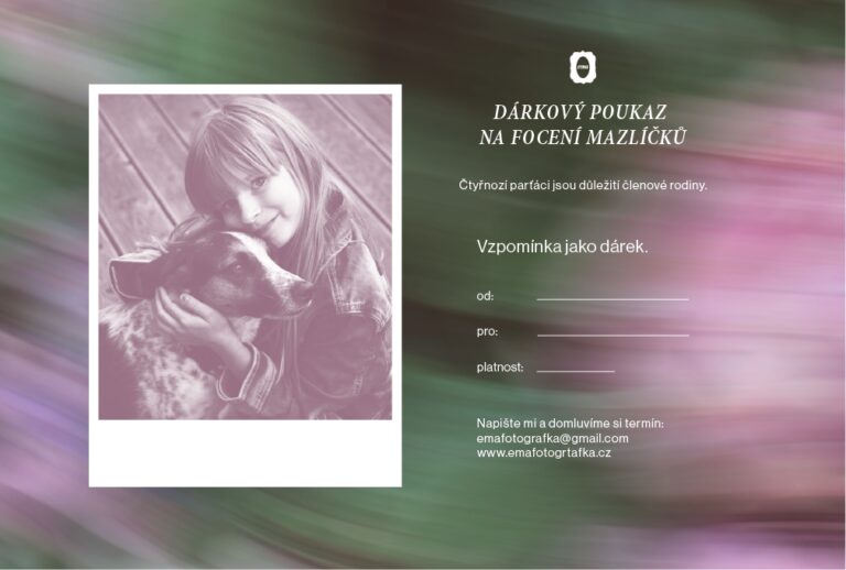 dárkové poukazy focení mazlíčků