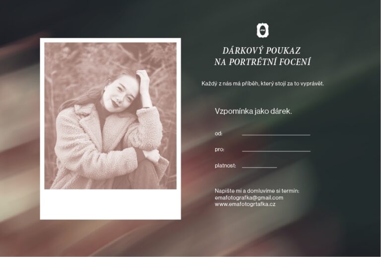 dárkový poukaz na portrétní focení
