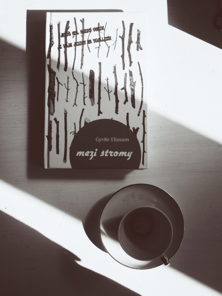 kniha Mezi stromy a hrnek kafe